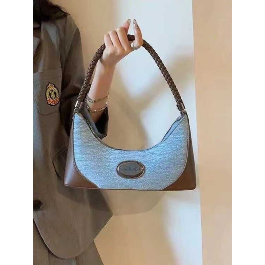 bolsa transversal feminino bolsa feminina Bolsa de correspondência de cores com Design de nicho francês 2025 novo estilo