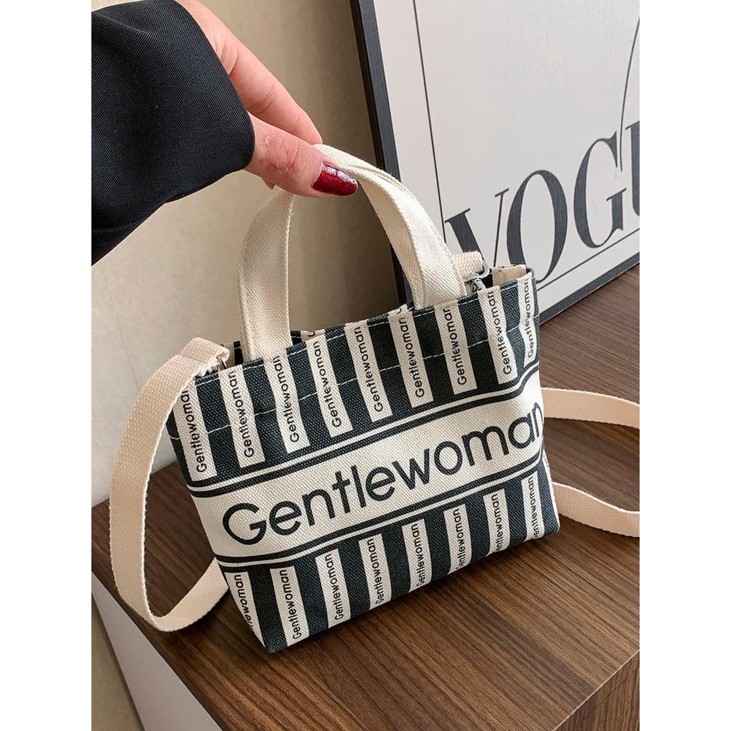 Bolsa de lona feminina 2026 novo estilo moda Casual contraste cor bolsa de um ombro simples saco do mensageiro de um omb