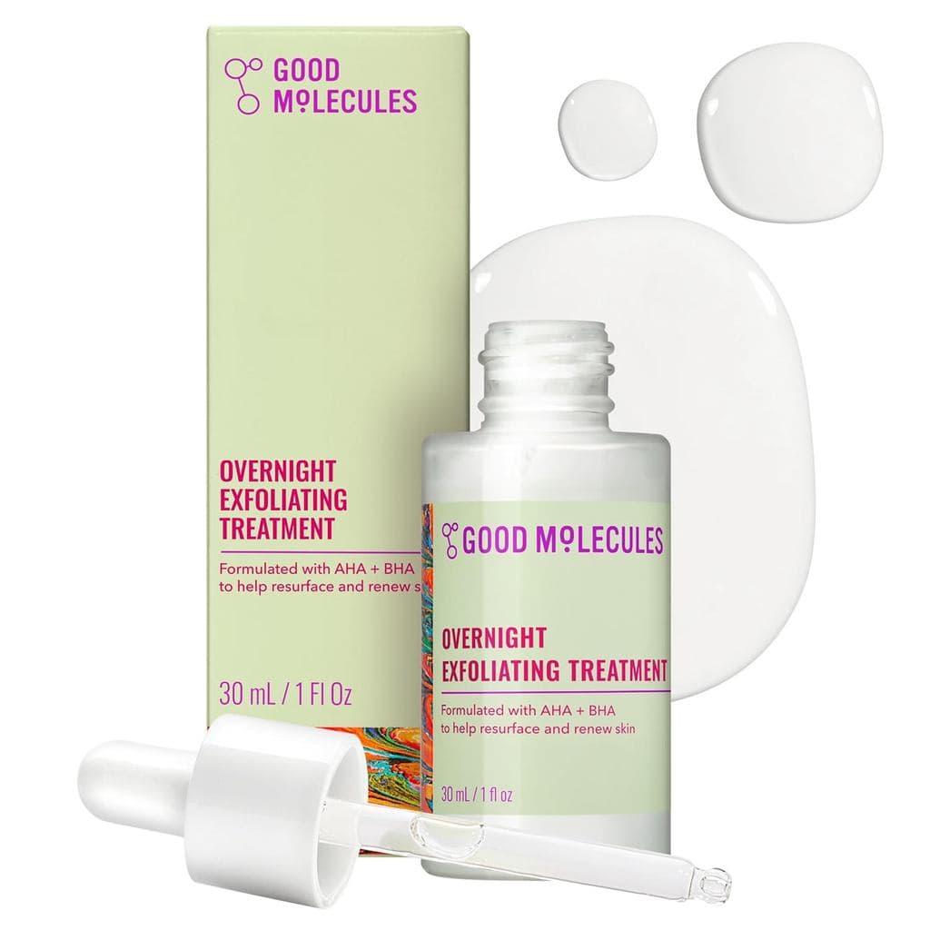 Good Molecules Tratamento Esfoliante Noturno - Esfoliante Facial com AHA e BHA, Fórmula Leve - Redutor de Poros, Cuidado