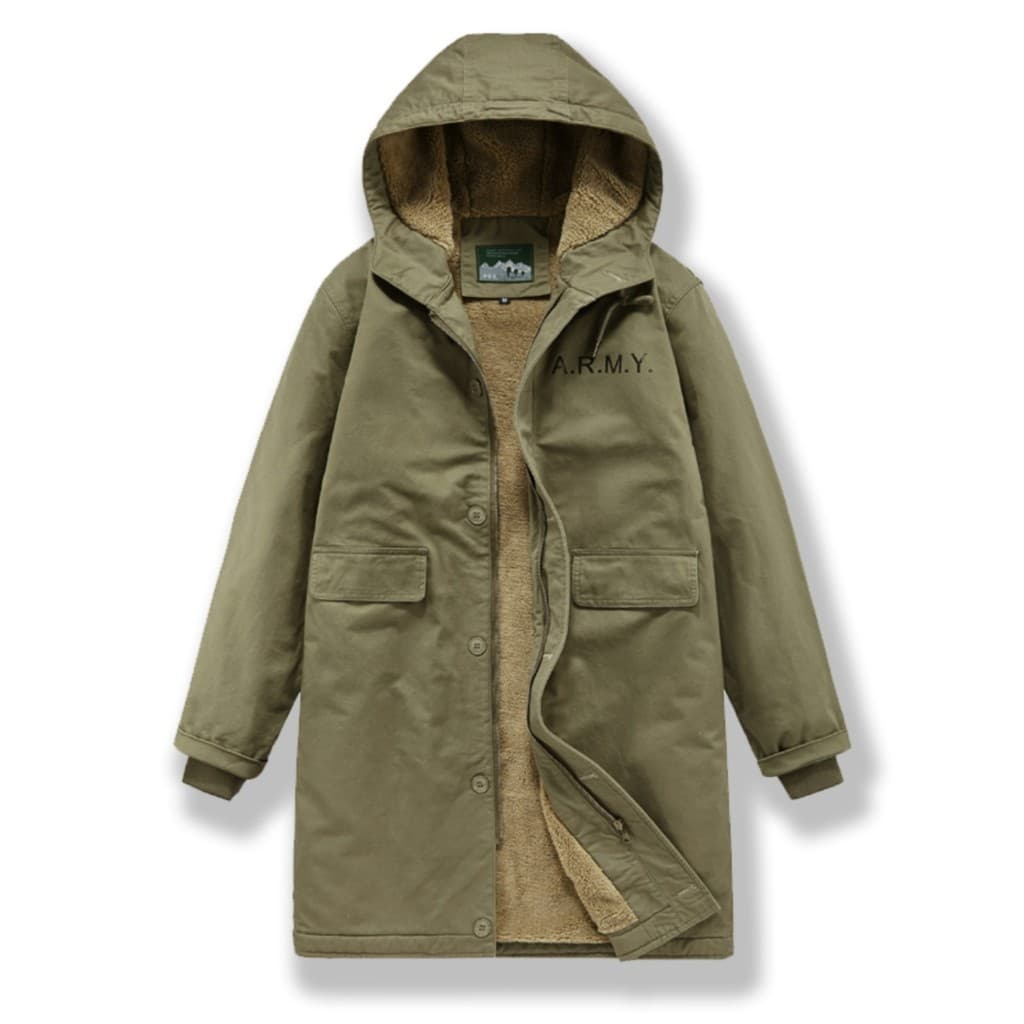 Inverno Retro Workwear casaco marinho comprimento médio N1 Deck acolchoado jaqueta com capuz grosso acolchoado jaqueta m
