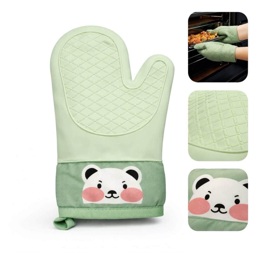 Luva Térmica de Silicone para Cozinha Verde