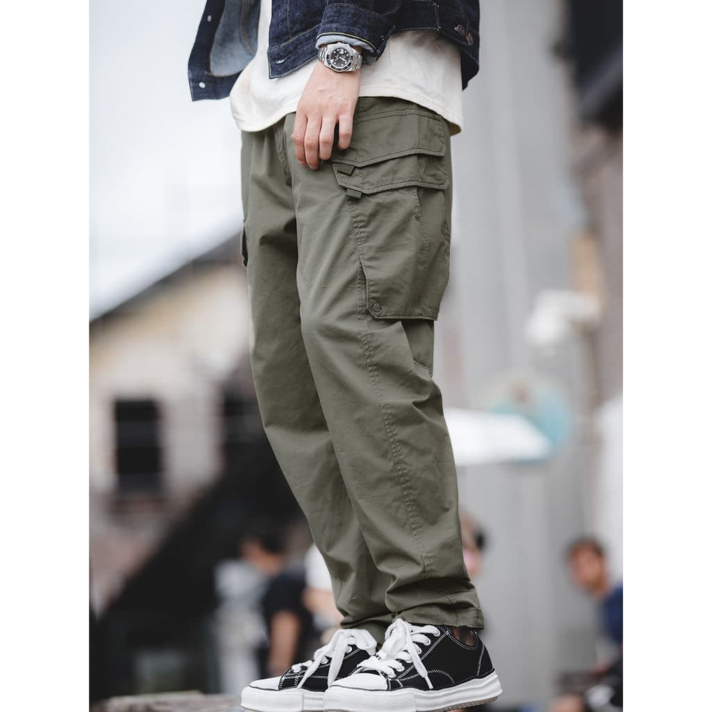 Macacão moderno americano Machete bolso grande novo estilo alfaiataria Leggings cordão verde exército mais magro olhar A