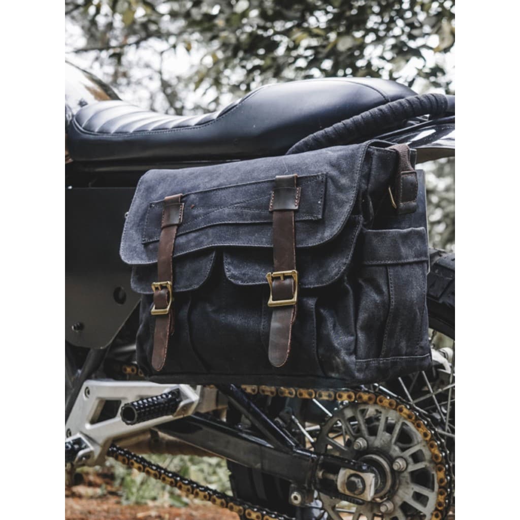 Moda saco da motocicleta Retro lado saco de ombro saco do mensageiro dos homens Batik lona Commuter motocicleta à prova