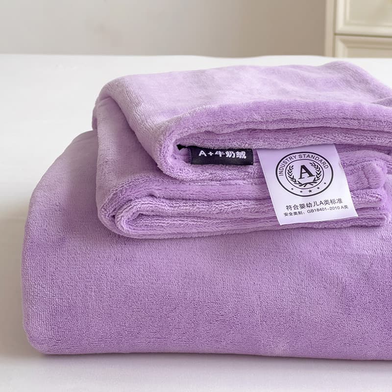 Lençol de lã de leite grosso Coral velo roxo peça única cobertor de lã de inverno estudante lençol de pelúcia conjunto d