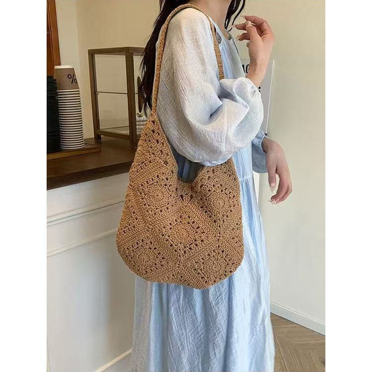 Bolsa de fio de algodão de grande capacidade estilo preguiçoso coreano Super quente High-End francês bolsa Diagonal de u