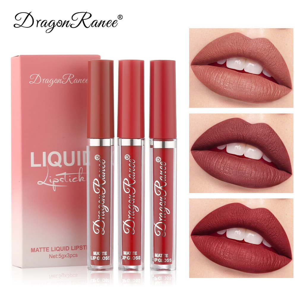 Conjunto de 3 batons de veludo com acabamento matte
