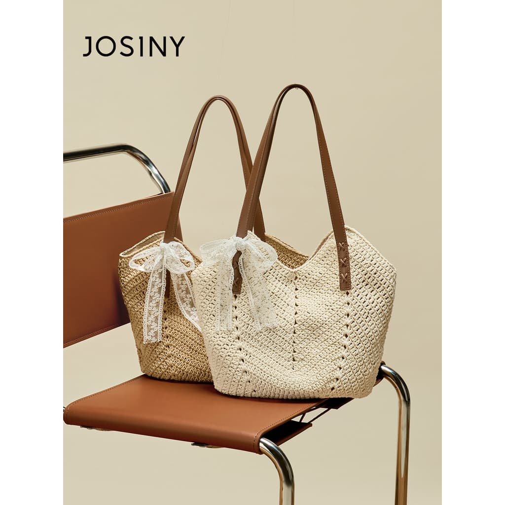Zhuosini bolsa de palha feminina 2026 novo estilo estilo férias tecido bolsa de alto valor Casual bolsa feminina versão