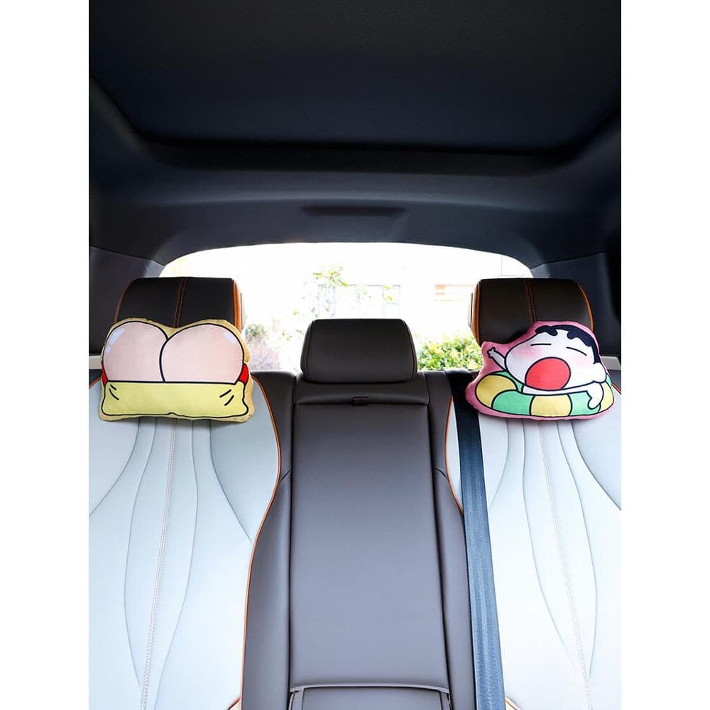 Engraçado Shin-Chan bunda encosto de cabeça do carro almofada pescoço travesseiro assento de carro travesseiro lombar bo