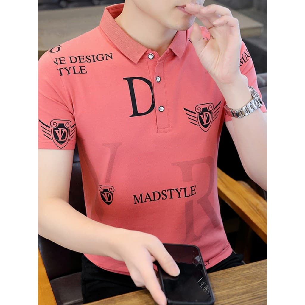 Camisa polo masculina de lapela de manga curta verão novo estilo na moda colarinho meia manga camiseta camisa de fundo