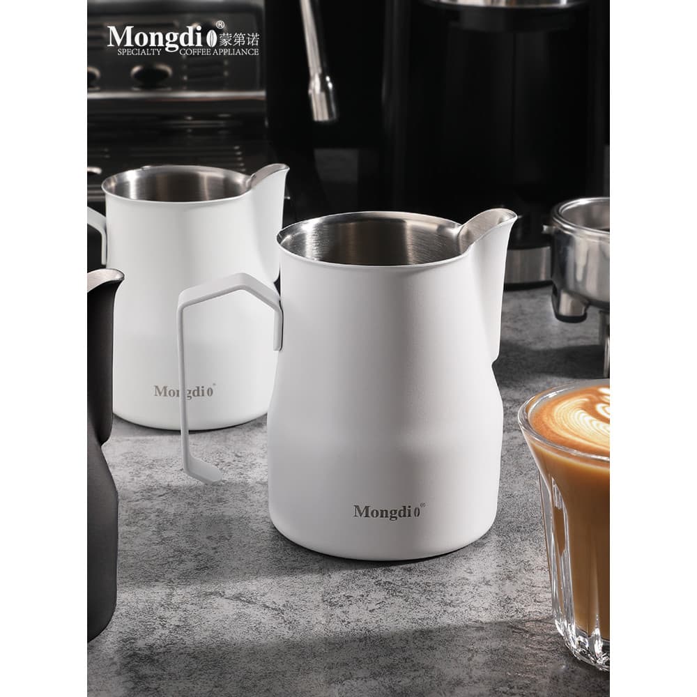Mongdio guirlanda cilindro de espuma de café guirlanda copo 304 aço inoxidável profissional guirlanda de café ferramenta