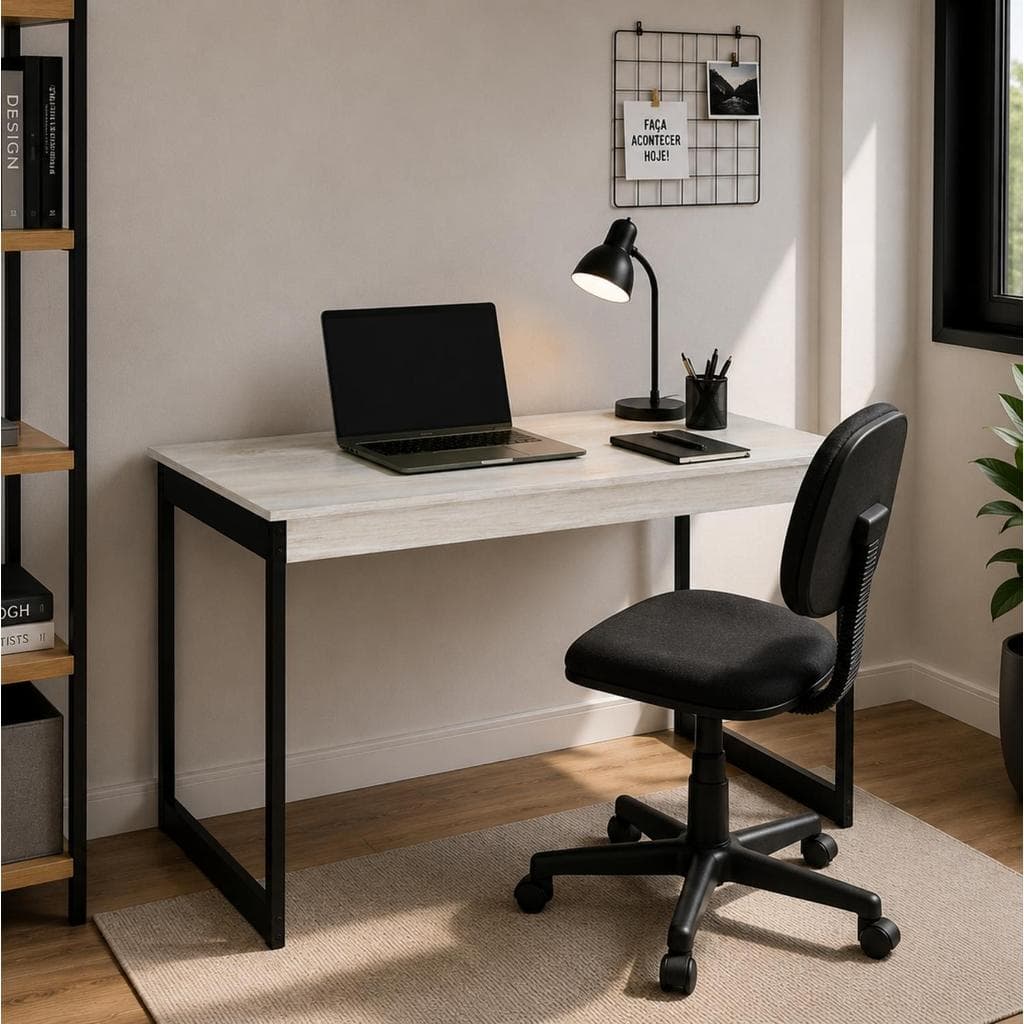 Mesa de Escritório Econo 120 cm Est.Preta