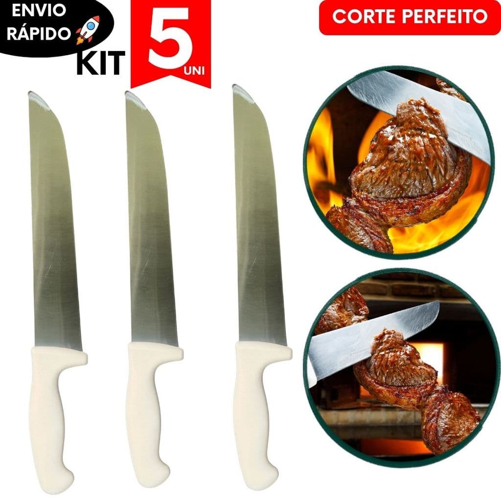 Utilidades Faca Carne Inox Churrasco  Açougue Utensílios de Cozinha Dia dos Pais