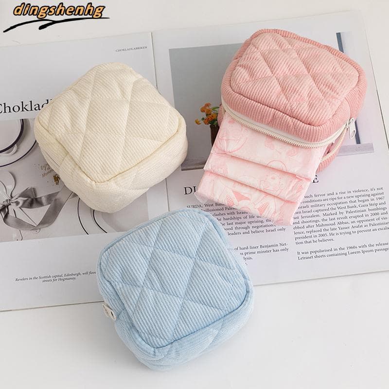 Bolsa Pequena De Maquiagem De Veludo – Mini Cosmética Com Zíper De Metal , Essencial Para , Viagens E Presentes