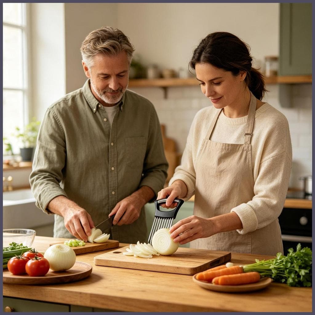 Fatiador De Cebola Em Aço Inoxidável , Ferramenta Antiderrapante Para Alimentos Tomates , Carne Vegetal , Bife , Casa ti