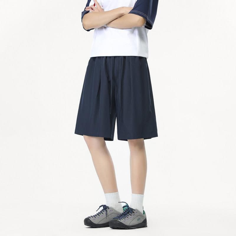 Shorts esportivos americanos para jovens homens, verão, seda gelada, estilo fino, secagem rápida, solto, reto, Casual, c