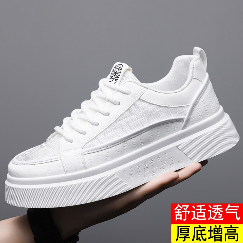Yuanxi Club sapatos masculinos verão respirável sapatos brancos tênis masculinos moda na moda sapatos de sola grossa aum