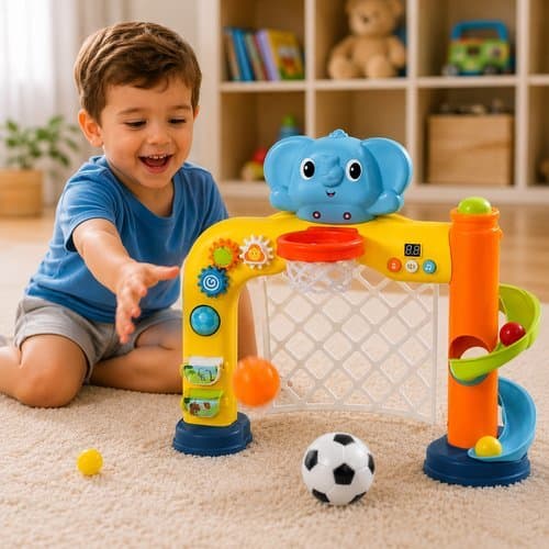 Brinquedo Educativo Multifuncional Elefante Luz Som Desenvolvimento Sensorial Bebê Infantil