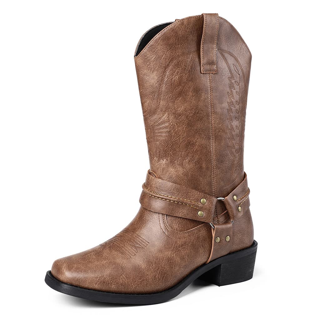 Homens borla Retro Casual bonito 48 botas de salto alto Oversized na moda simples rebites tubo longo botas motociclista