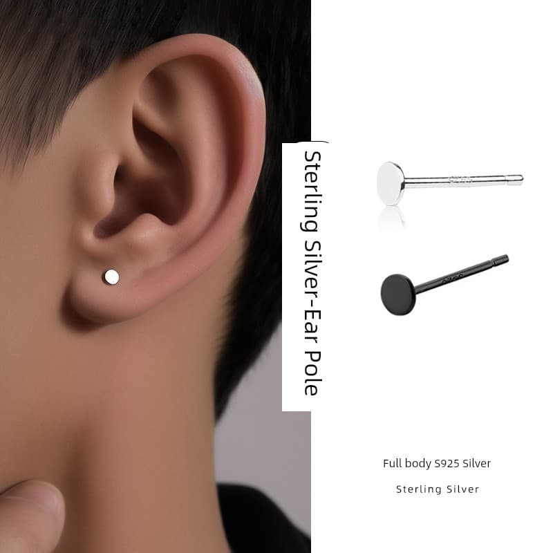 piercing earring piercing fake falso lingua S925 prata esterlina brincos Piercing de orelha vara temperamento f