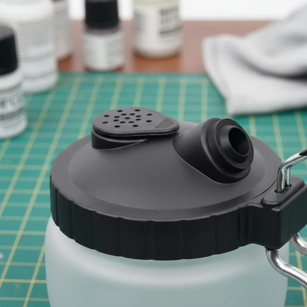 Pote De Limpeza De Aerógrafo Com Base Estável , Função 3 Em 1 , Coletor De Resíduos De Pintura , Filtros De Fumaça E Par