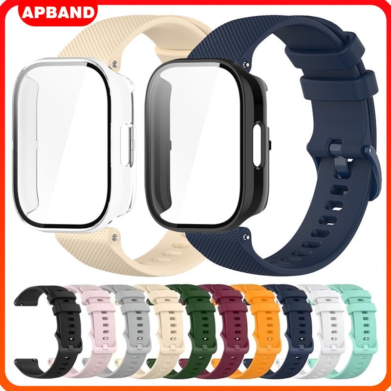 Pulseira Silicone + Capinha Capa Com Vidro De PC Para Relógio Smartwatch Redmi Watch 5 Active / Redmi Watch 5 Lite