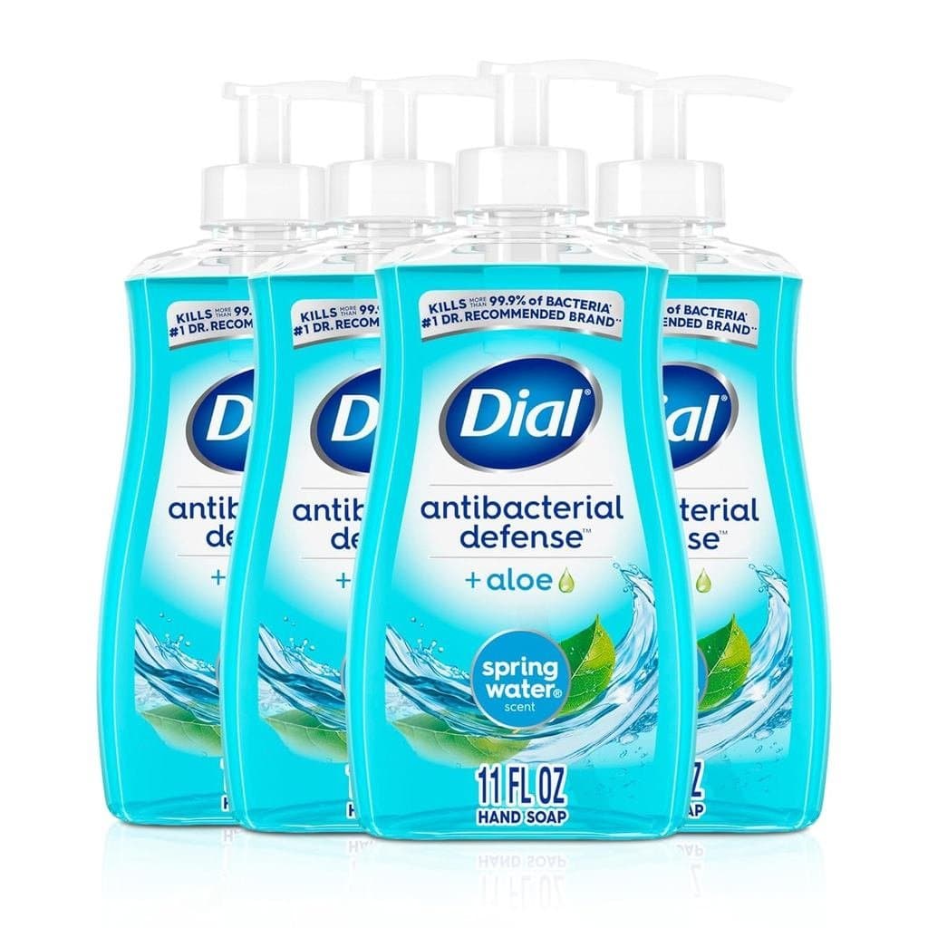 Sabonete Líquido Antibacteriano para Mãos Dial, Água de Nascente, 11 fl oz (Pacote com 4)