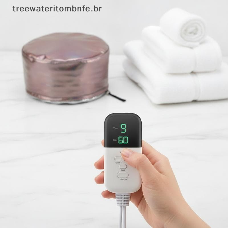 Aquecimento Ajustável Vaporizador De Cabelo Tampa Térmica 10 Níveis Máscara De Cuidados Com O Boné Para Mulheres Tratame