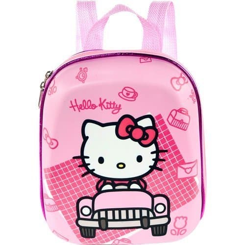 Mochila Escolar Infantil Hello Kitty Pequena Rosa Leve Resistente EVA Menina Creche Pré-Escola