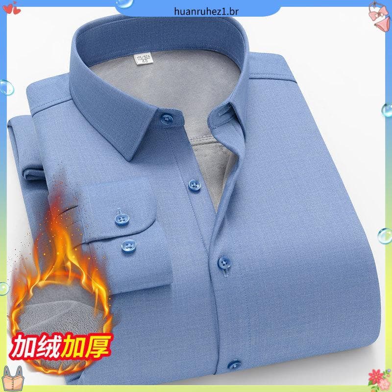 Golden Shield Inverno High-E nd Lã Listrada Térmica Homens De Meia Idade # 39 ; s Business Casual Solto Espessado C