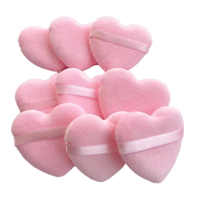 20 Pçs Portátil Mini Maquiagem Puff Algodão Macio Triângulo Forma De Coração Esponja De Beleza Para Aplicação Em Pó Faci