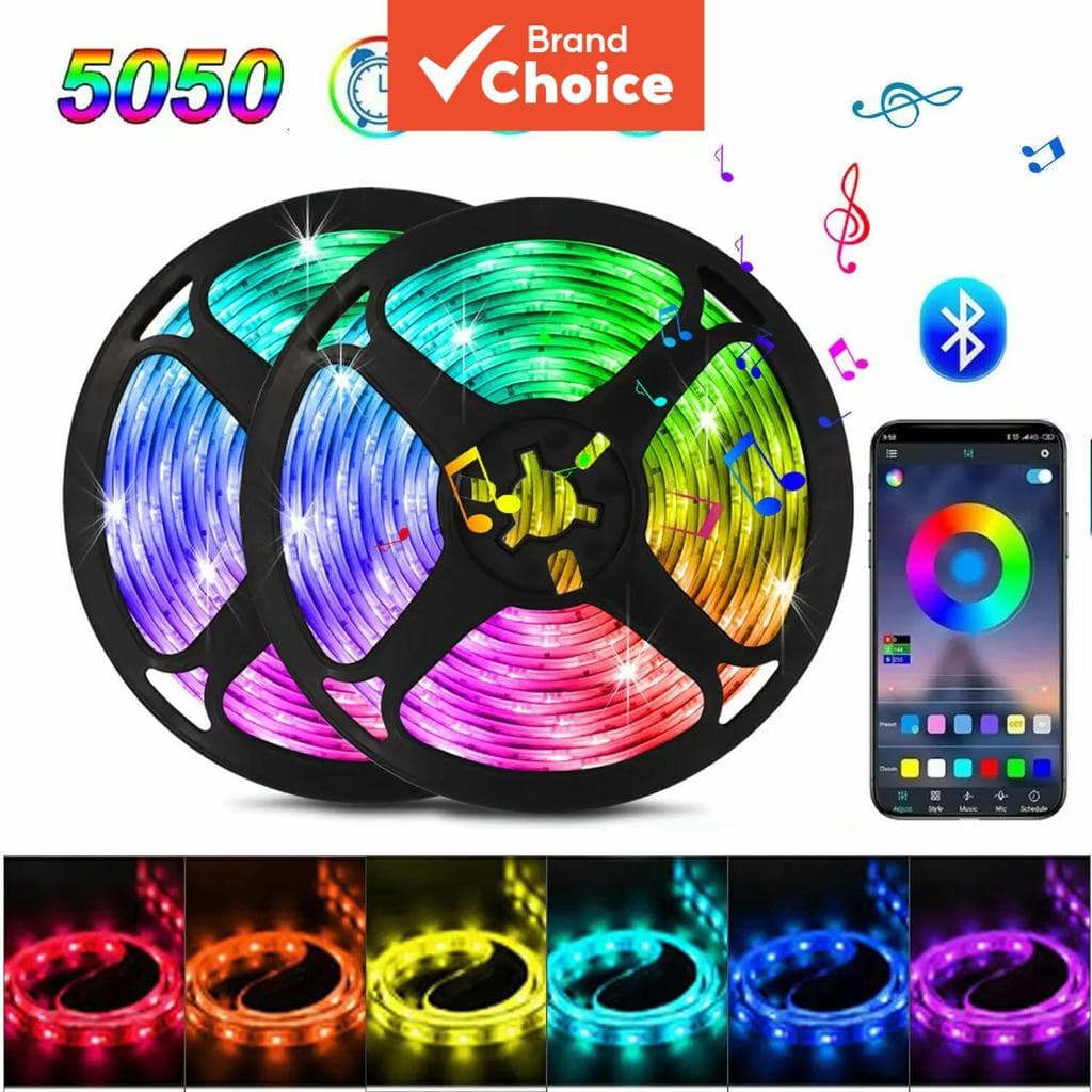 Axus 5050 RGB Fita LED Controle Remoto por Aplicativo USB 5V Lâmpada Flexível Fitas de LED Luzes Iluminação de TV