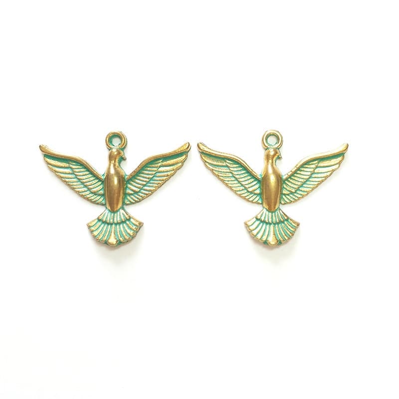 5 Pçs 38 * 30MM Retro Patina Banhado Liga De Zinco Verde Pomba Encantos Pingente Para DIY Jóias Acessórios