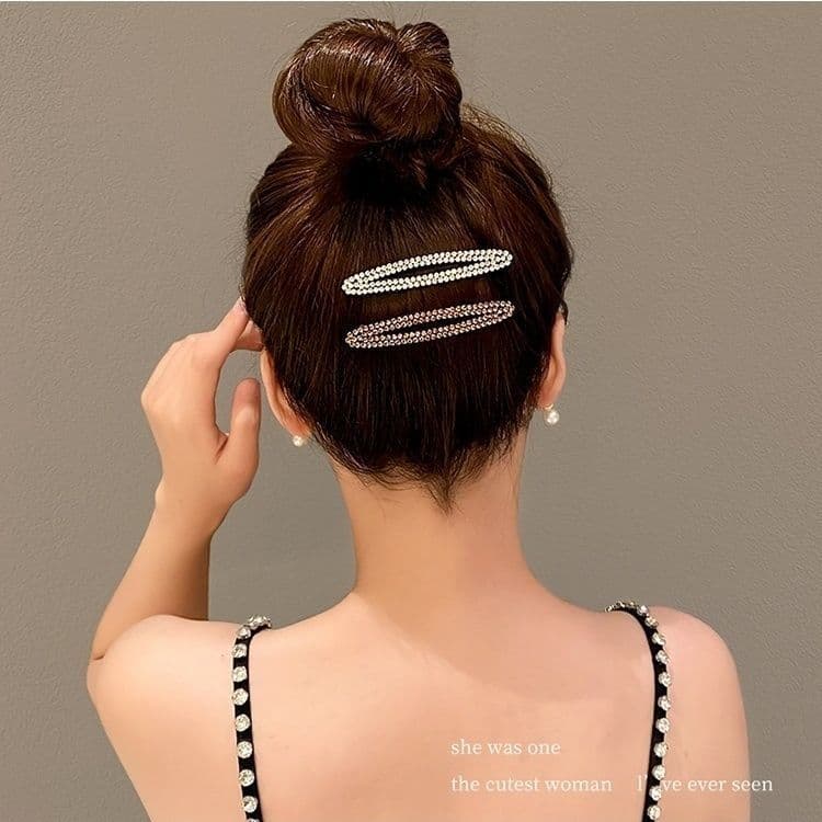 Novo estilo strass Oval BB clipe franja clipe testa quebrado grampo de cabelo volta cabeça Hairpin clipe lateral estilo