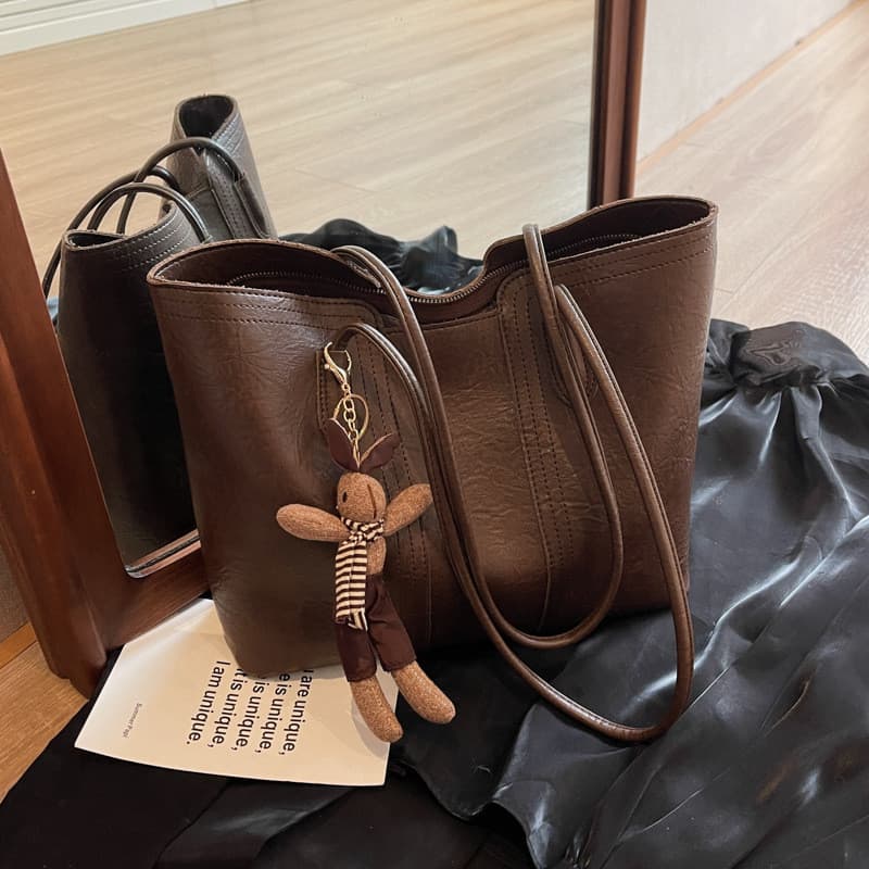 Bolsa feminina de grande capacidade em estilo vintage, popular em transmissões ao vivo, bolsa de ombro moderna para o di