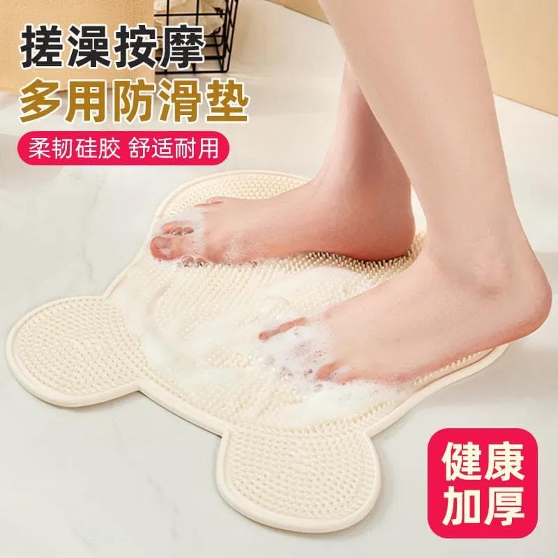 Esfregar tapete ventosa Silicone volta esfregando para trás ferramenta útil massagem de banho pessoas preguiçosas vara e