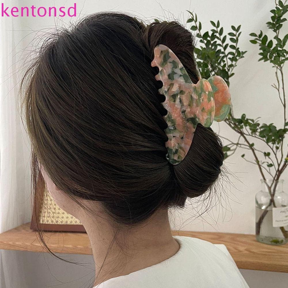 Grampo De Cabelo De Acetato KENTONSD Simples Flor Criativa Clipe De Tubarão Francês Meninas Garra Plástico