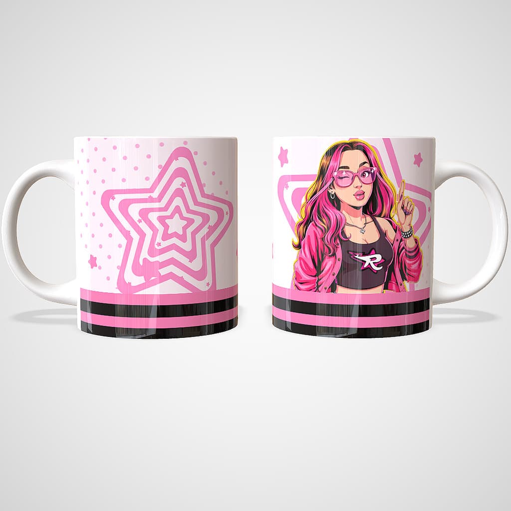 Caneca Emily Vick Grupo Dos Rosa 325ml Personalizada com Nome