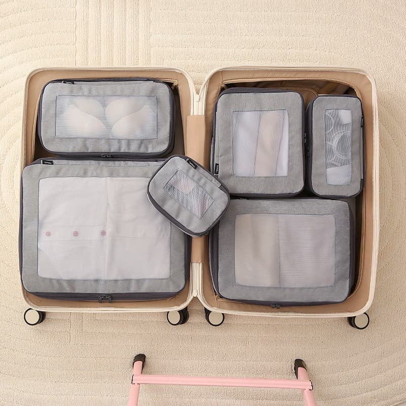 Saco de armazenamento de compressão de viagem RPET grande capacidade saco de classificação de roupas bagagem roupa inter