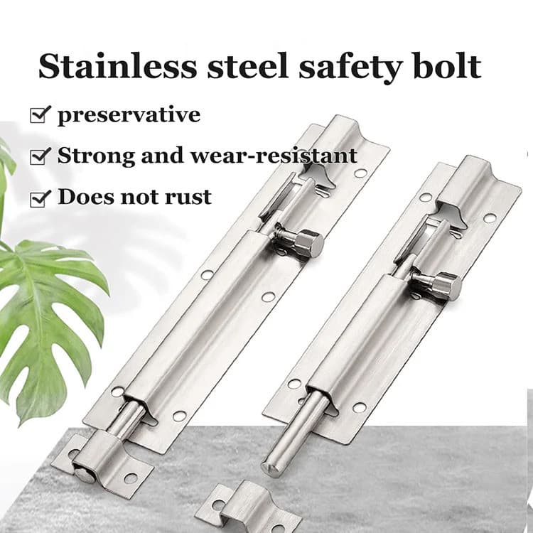 【Segurança Doméstica】Stainless Steel Double-Sided Door Bolt Lock / Trava de Porta / Aço Inoxidável / Fechadura de Portão