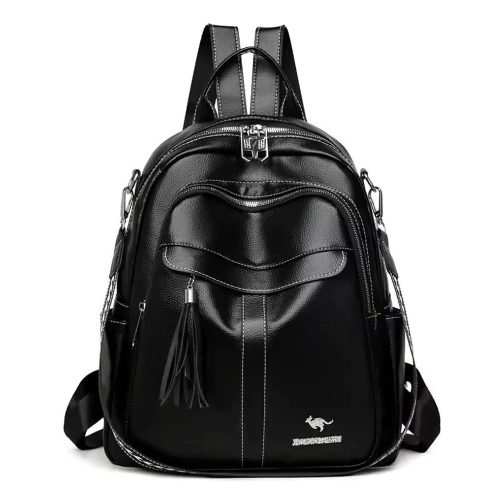 Mochila Feminina Grande De Costas Com Alça Lateral Couro Antifurto