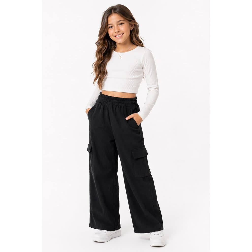 CALÇA CARGO INFANTIL COTELE COM BOLSO 4 A 12 ANOS