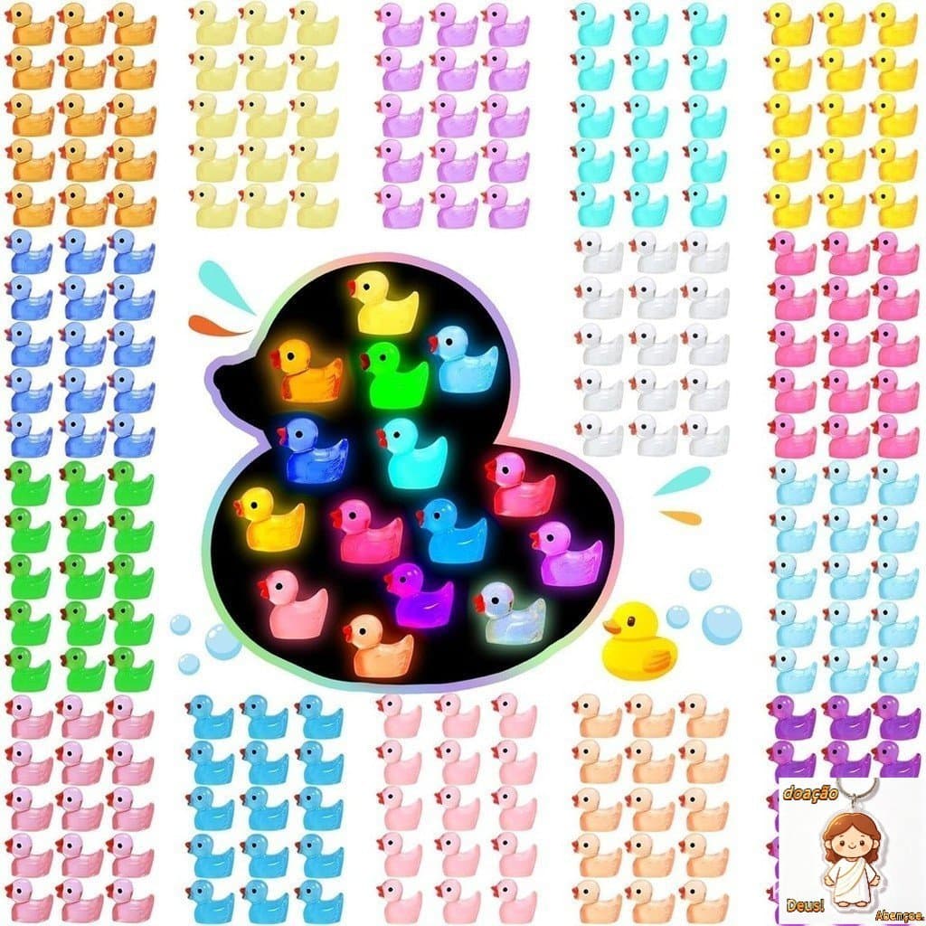 10 ~ 100 Mini Patos de Resina Brilhantes Patinhos que Brilham no Escuro Adequados para Decorações de Jardim Micro Paisag