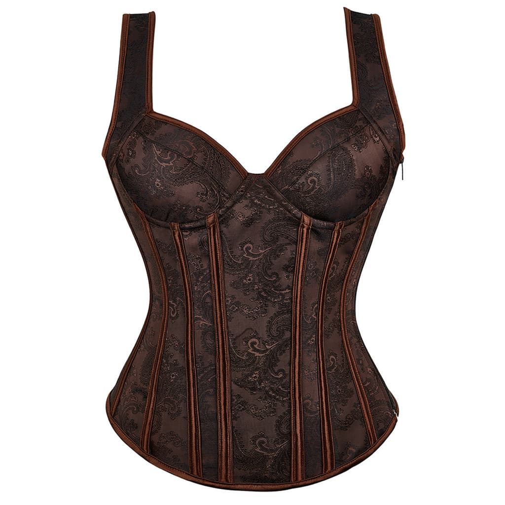 Corset UGFG estilo palaciano retrô com alças de ombro, cintura fina, parte superior do corpo, detalhe de bola de Natal,