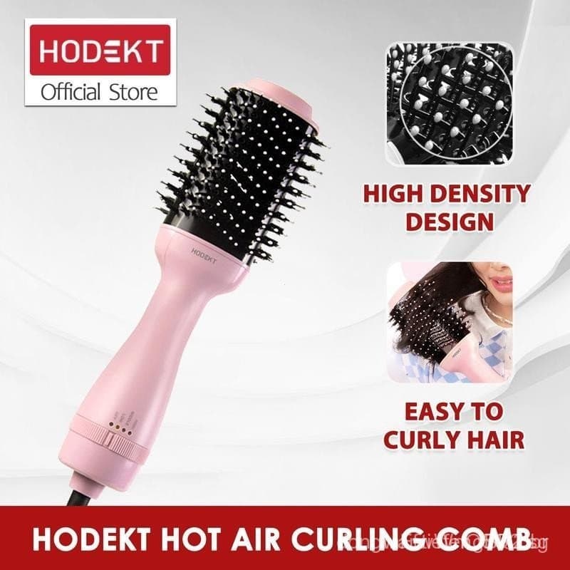 Escova de Cabelo com Ar Quente e Frio HODEKT, Estilizador de Cabelo, Secador de Cabelo 2 em 1, Rotação de 360 Graus, Mul