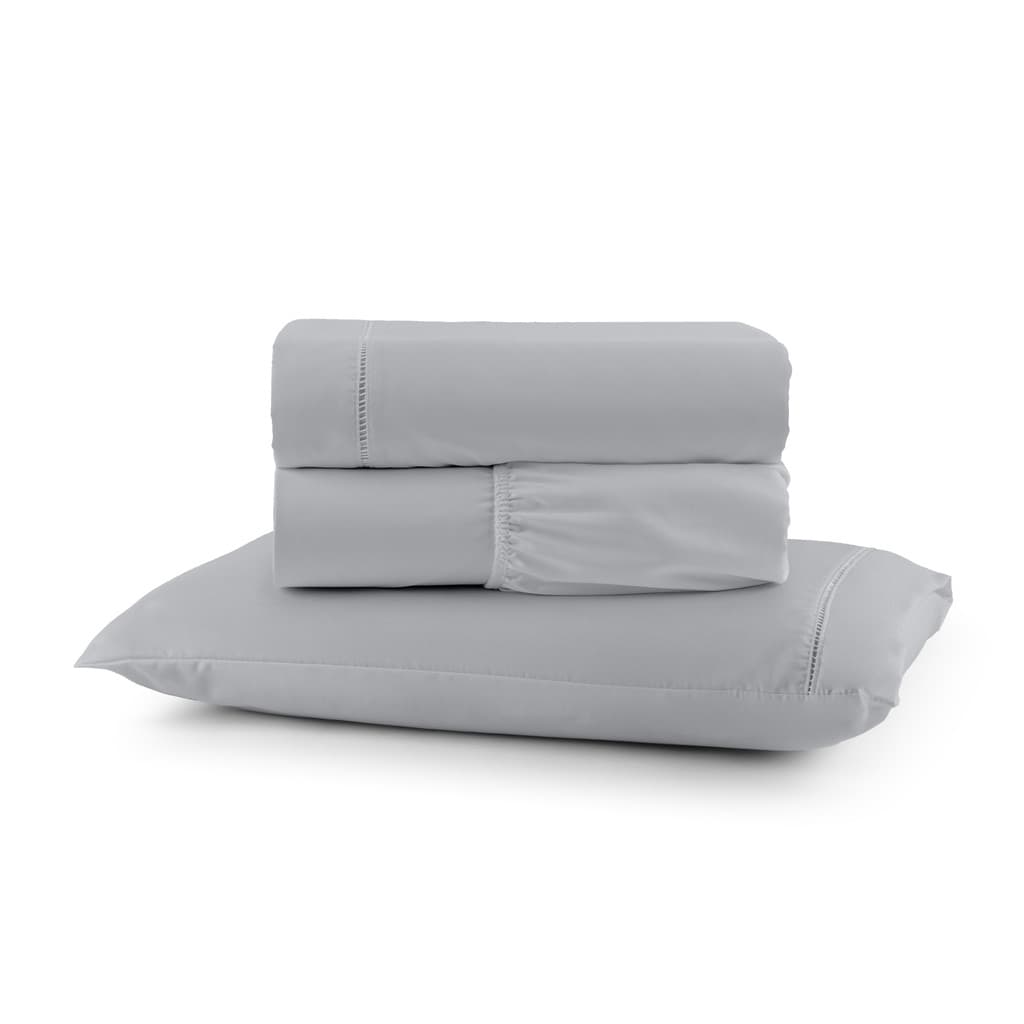 Jogo De Lençol Micropercal 400 Fios Liso com Elástico Fronhas Ponto Palito Cama Solteiro Casal Queen e King Macio Suave