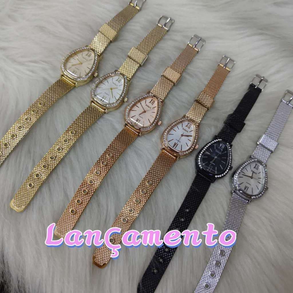 Relógios Femininos de Pulseira De Serpentina Dourada De Quartzo Luxuosos E Elegantes + pulseira +caixa