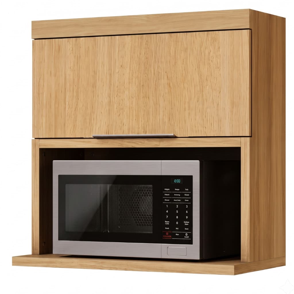 Armário Aéreo com Nicho para Microondas 100% MDF Naturale Nesher