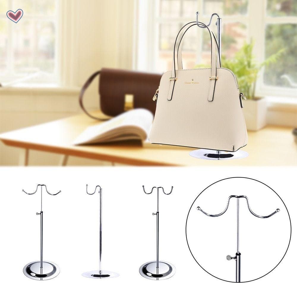 rack De Exibição De Saco De Aço Inoxidável Metal Roupas E Sacos Ajustáveis