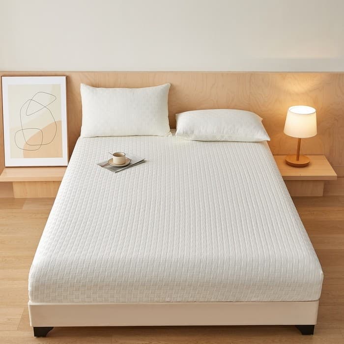 Lençol De Cama À Prova D'água Waffle De Algodão Adequado Para A Pele , Alta Elasticidade , Tudo Incluído , Respirável ,