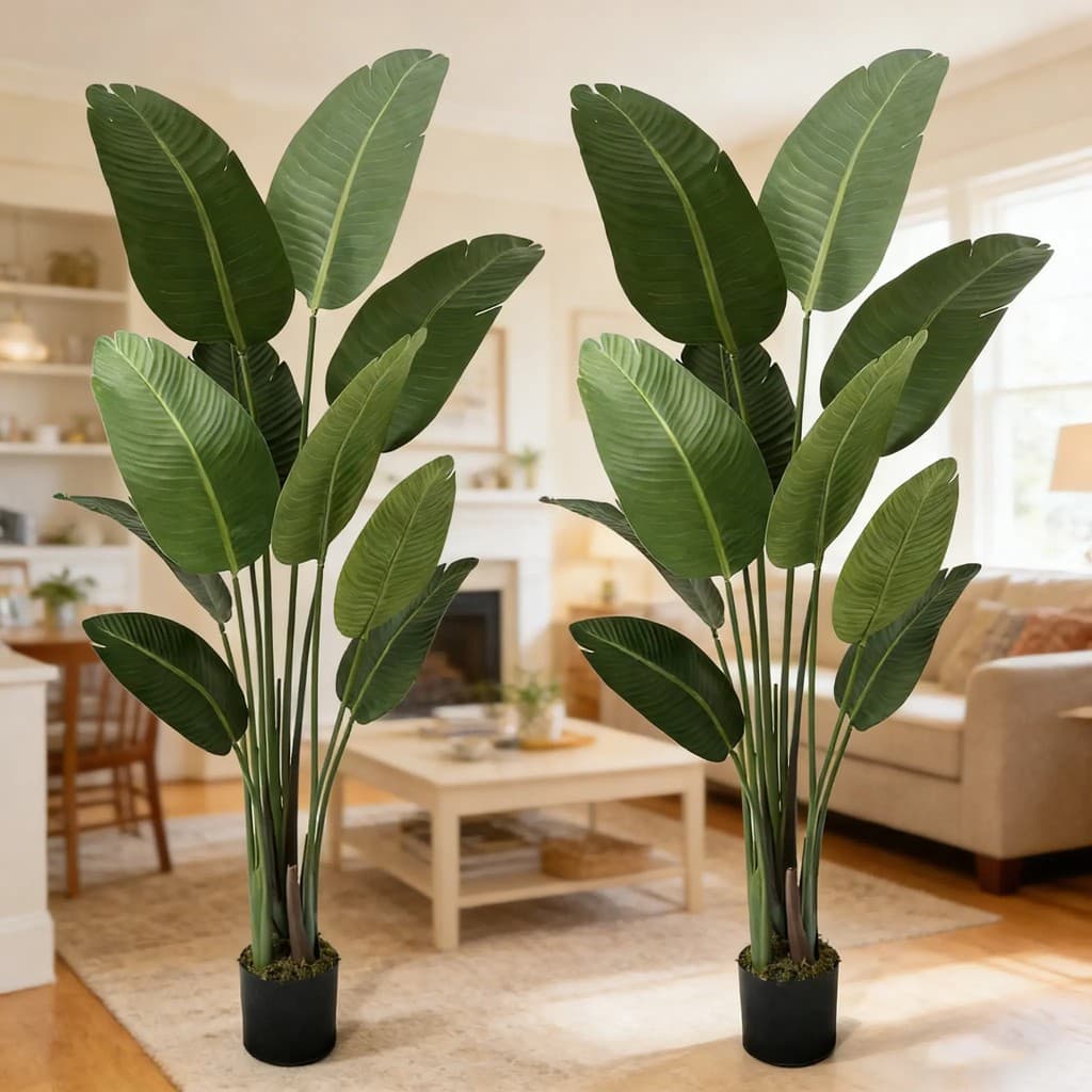 Plantas artificiais Paradise, altura 5-6 pés imitação de plantas de piso de seda, adequadas para sala de estar, escritór